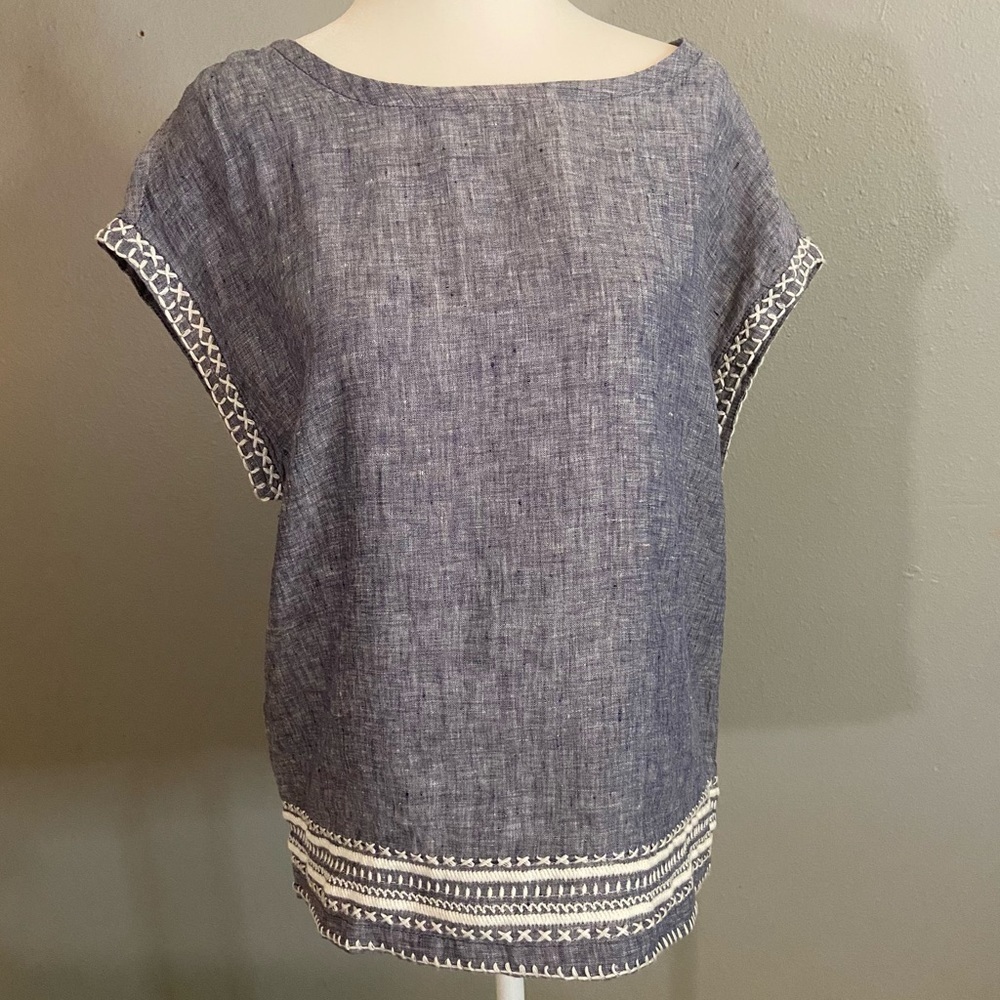 Sigrid Olsen Women's Blue Bohemian Top Size XS
